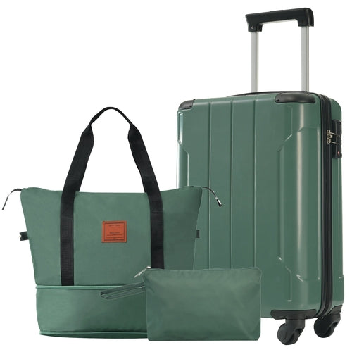 Luggage Set Black Brown ABS for travel organization