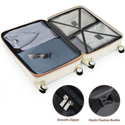 Luggage Set Light Gray ABS for travel organization