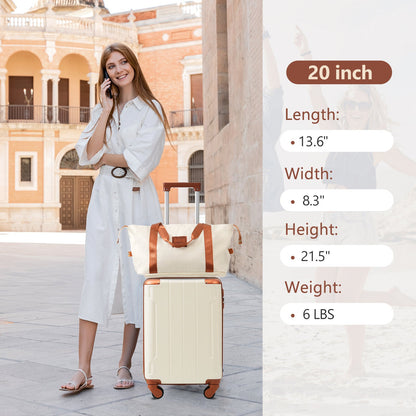 Luggage Set Black Brown ABS for travel organization