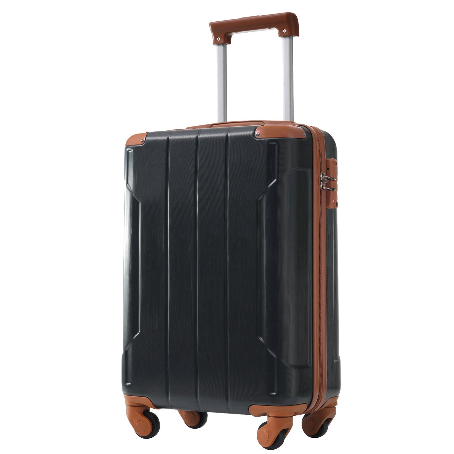 Luggage Set Black Brown ABS for travel organization