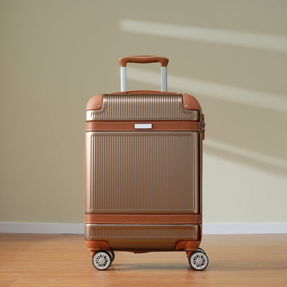 Black and Copper and Cream 3-Piece ABS Hardshell Carry-On Luggage Set