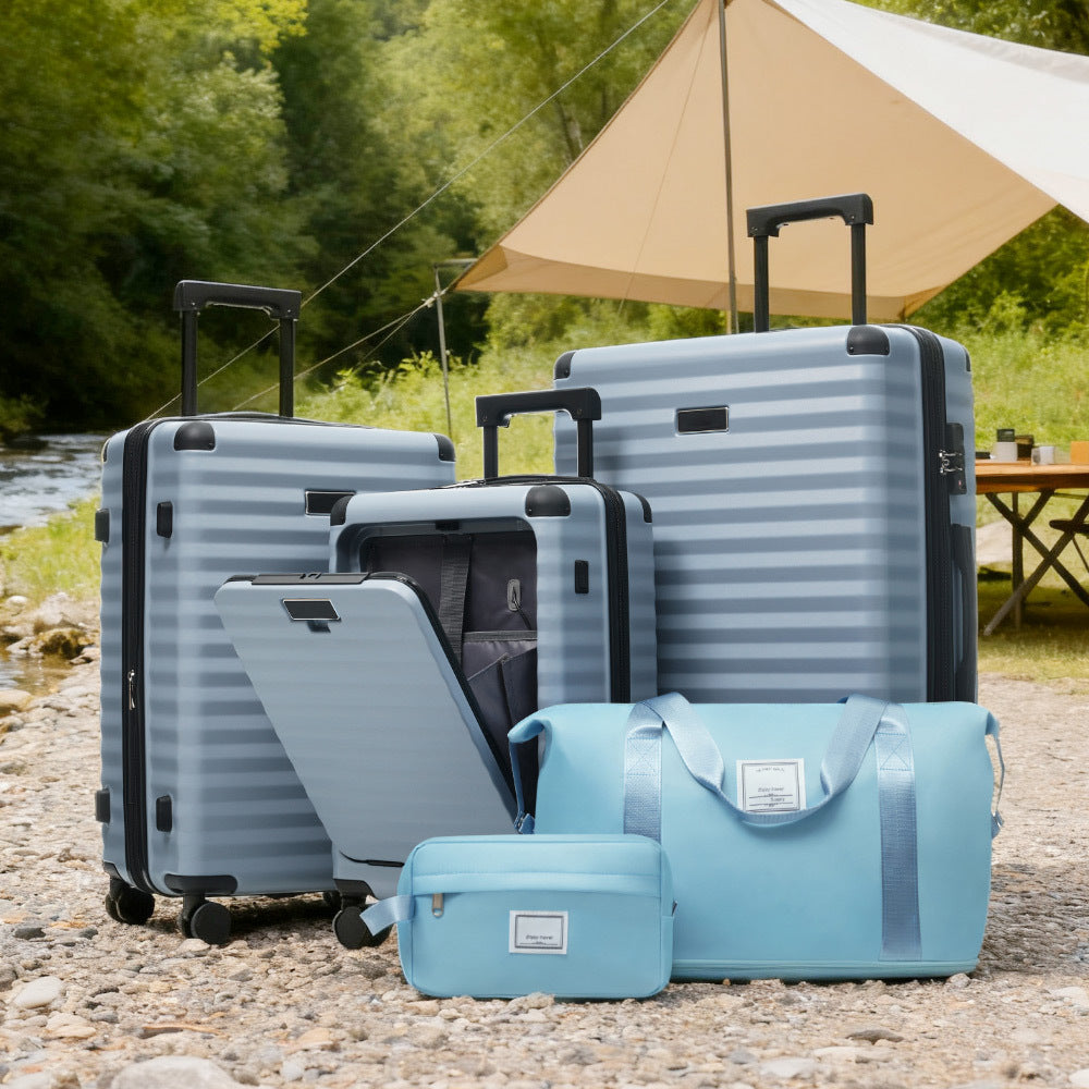 5-Piece ABS Hardshell Carry-On Luggage Set with Spinner Wheels,