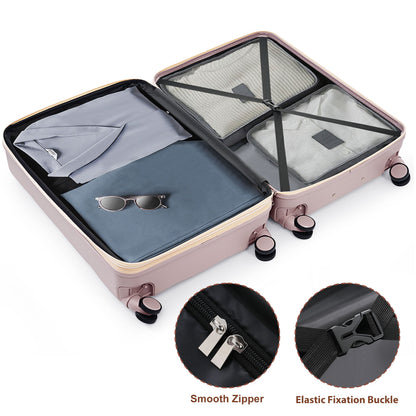 Luggage Set Light Gray ABS for travel organization