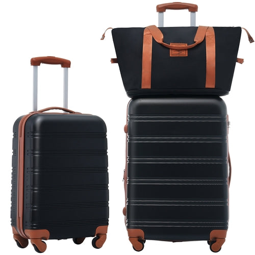 Luggage Set Brown+White ABS for travel organization