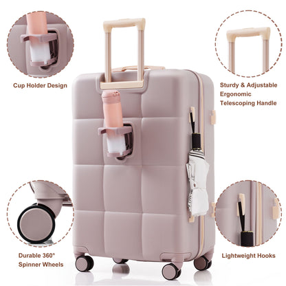 Luggage Set Light Gray ABS for travel organization
