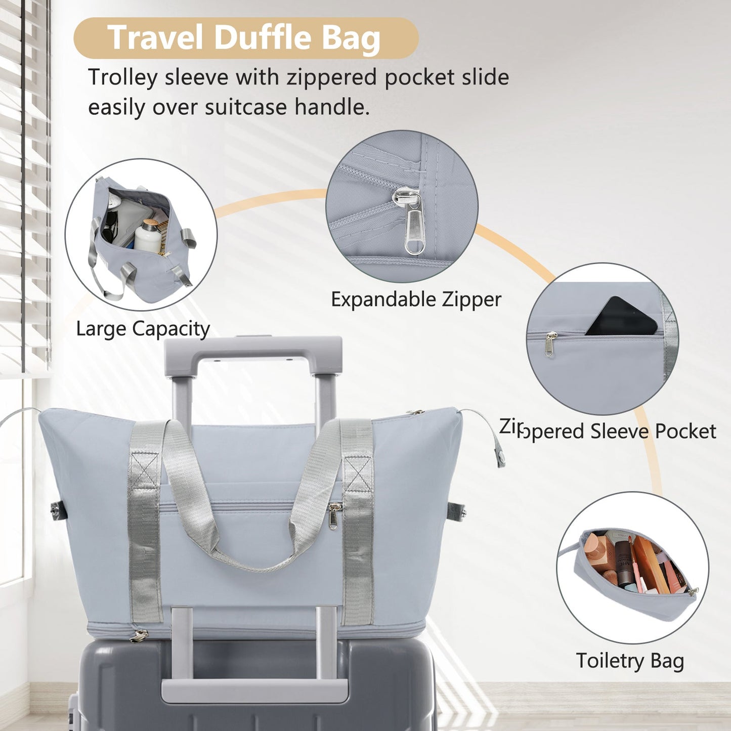 Luggage Set Black Brown ABS for travel organization