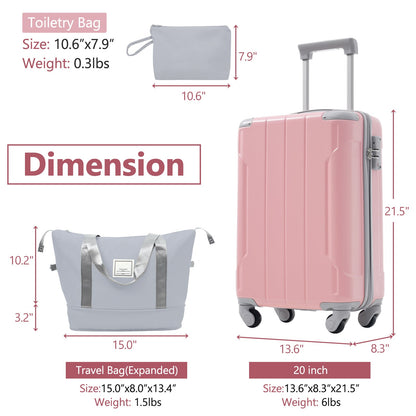 Luggage Set Black Brown ABS for travel organization