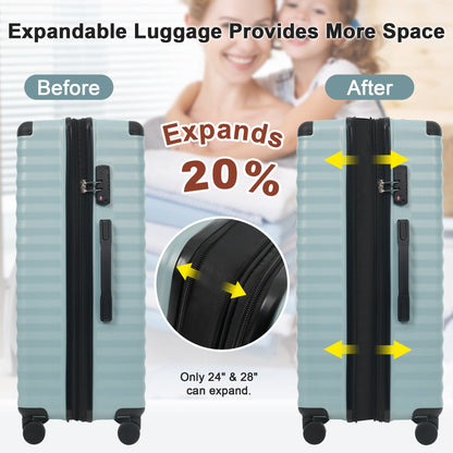 5-Piece ABS Hardshell Carry-On Luggage Set with Spinner Wheels,