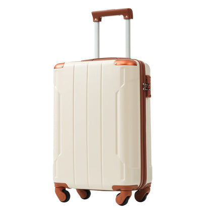 Luggage Set Black Brown ABS for travel organization