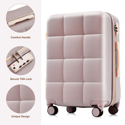 Luggage Set Light Gray ABS for travel organization