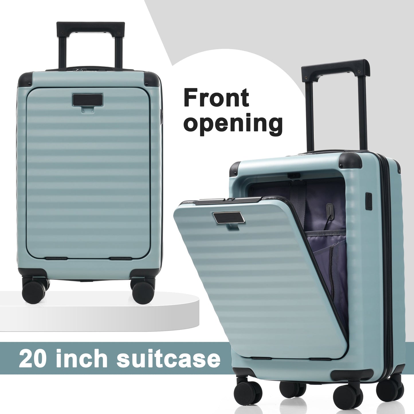5-Piece ABS Hardshell Carry-On Luggage Set with Spinner Wheels,