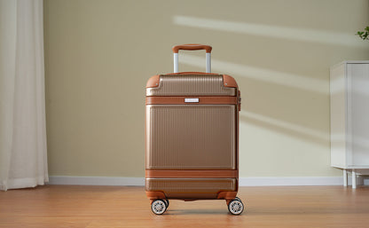 Black and Copper and Cream 3-Piece ABS Hardshell Carry-On Luggage Set