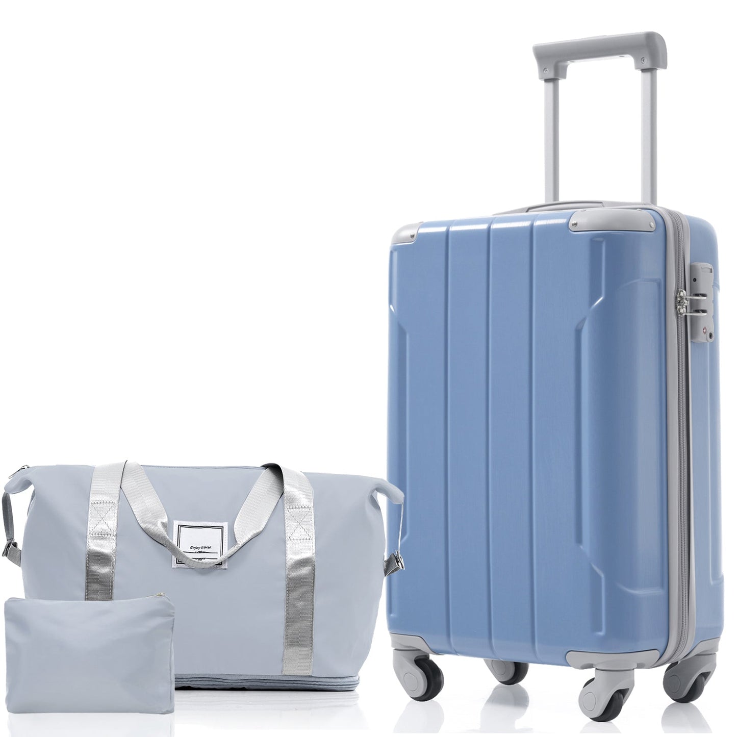 Luggage Set Black Brown ABS for travel organization
