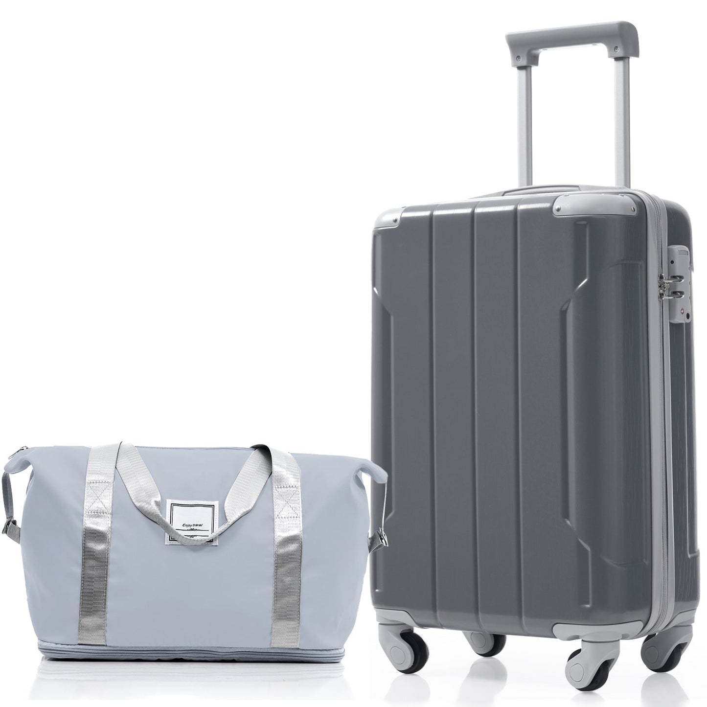 Luggage Set Black Brown ABS for travel organization