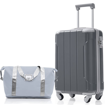 Luggage Set Black Brown ABS for travel organization