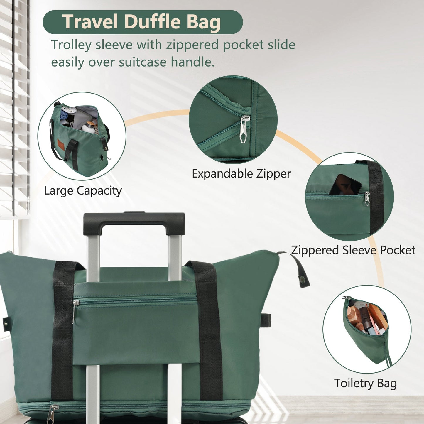 Luggage Set Black Brown ABS for travel organization