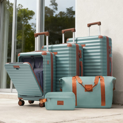 5-Piece ABS Hardshell Carry-On Luggage Set with Spinner Wheels,