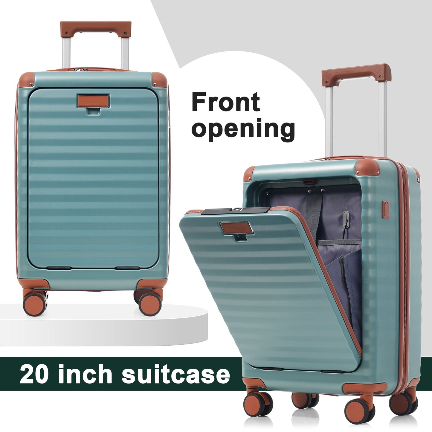 5-Piece ABS Hardshell Carry-On Luggage Set with Spinner Wheels,