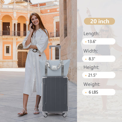 Luggage Set Black Brown ABS for travel organization