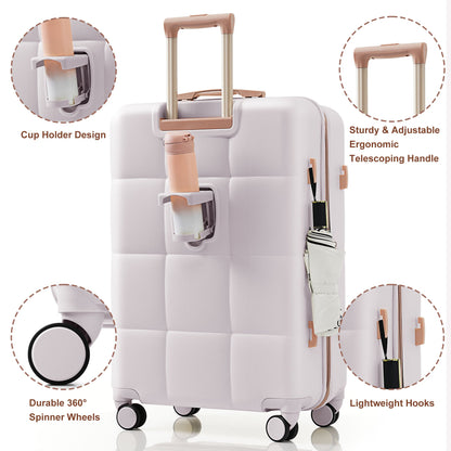 Luggage Set Light Gray ABS for travel organization