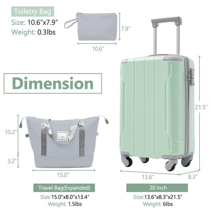 Luggage Set Black Brown ABS for travel organization