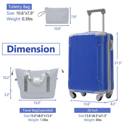 Luggage Set Black Brown ABS for travel organization