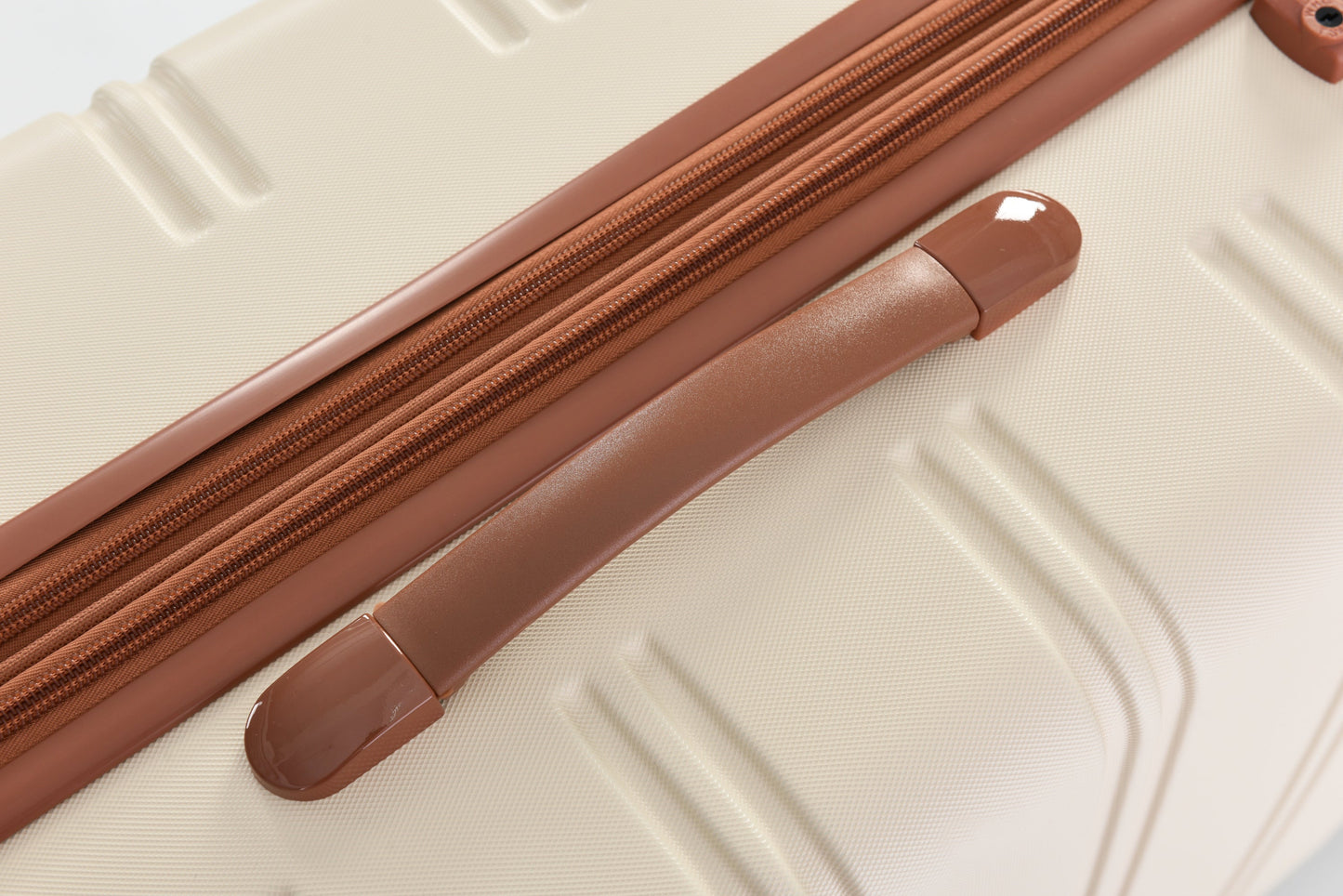 Luggage Set Brown+White ABS for travel organization