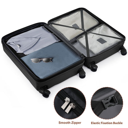 Luggage Set Light Gray ABS for travel organization
