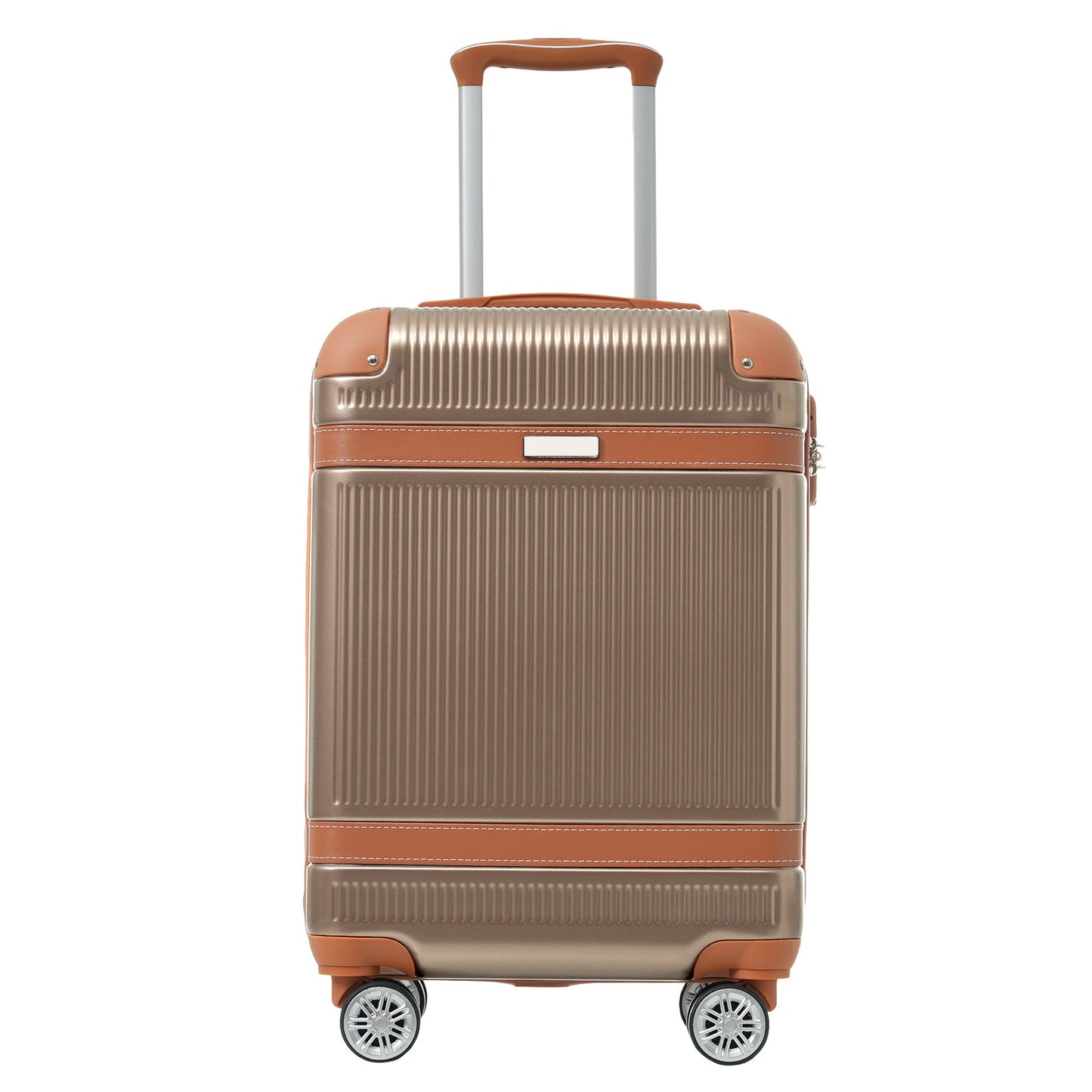 Black and Copper and Cream 3-Piece ABS Hardshell Carry-On Luggage Set