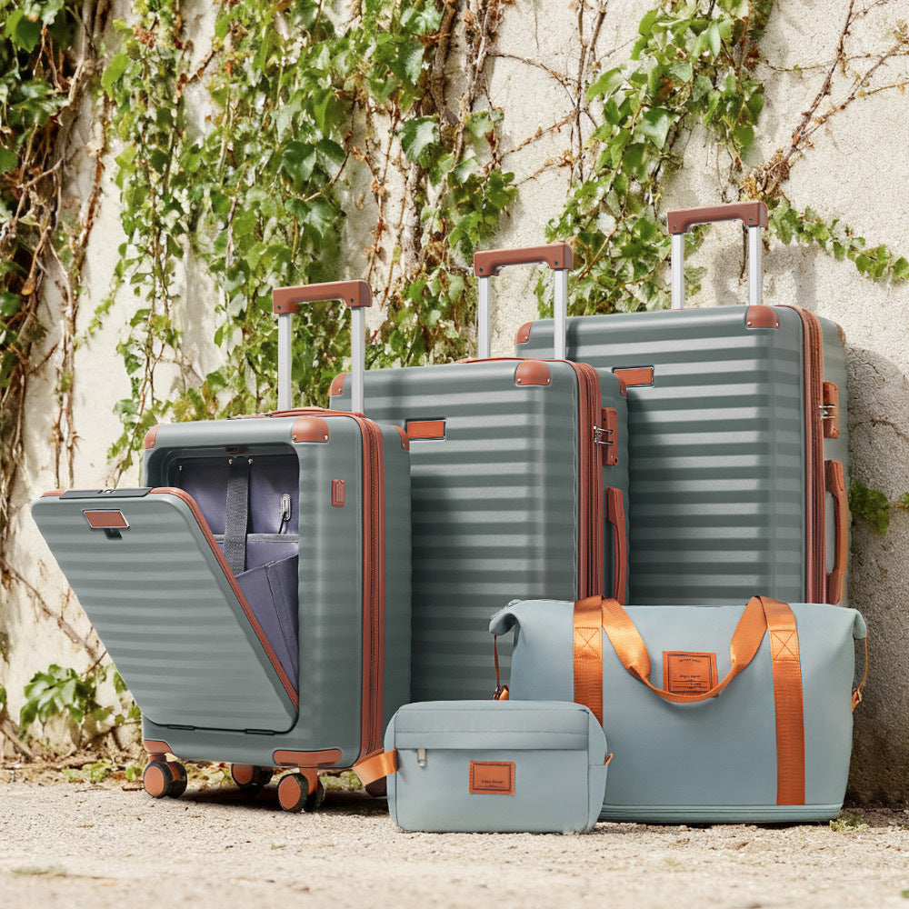 5-Piece ABS Hardshell Carry-On Luggage Set with Spinner Wheels,