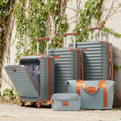 5-Piece ABS Hardshell Carry-On Luggage Set with Spinner Wheels,
