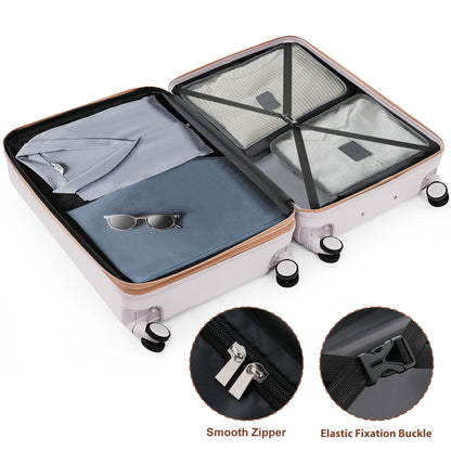 Luggage Set Light Gray ABS for travel organization