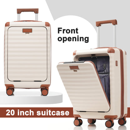 5-Piece ABS Hardshell Carry-On Luggage Set with Spinner Wheels,