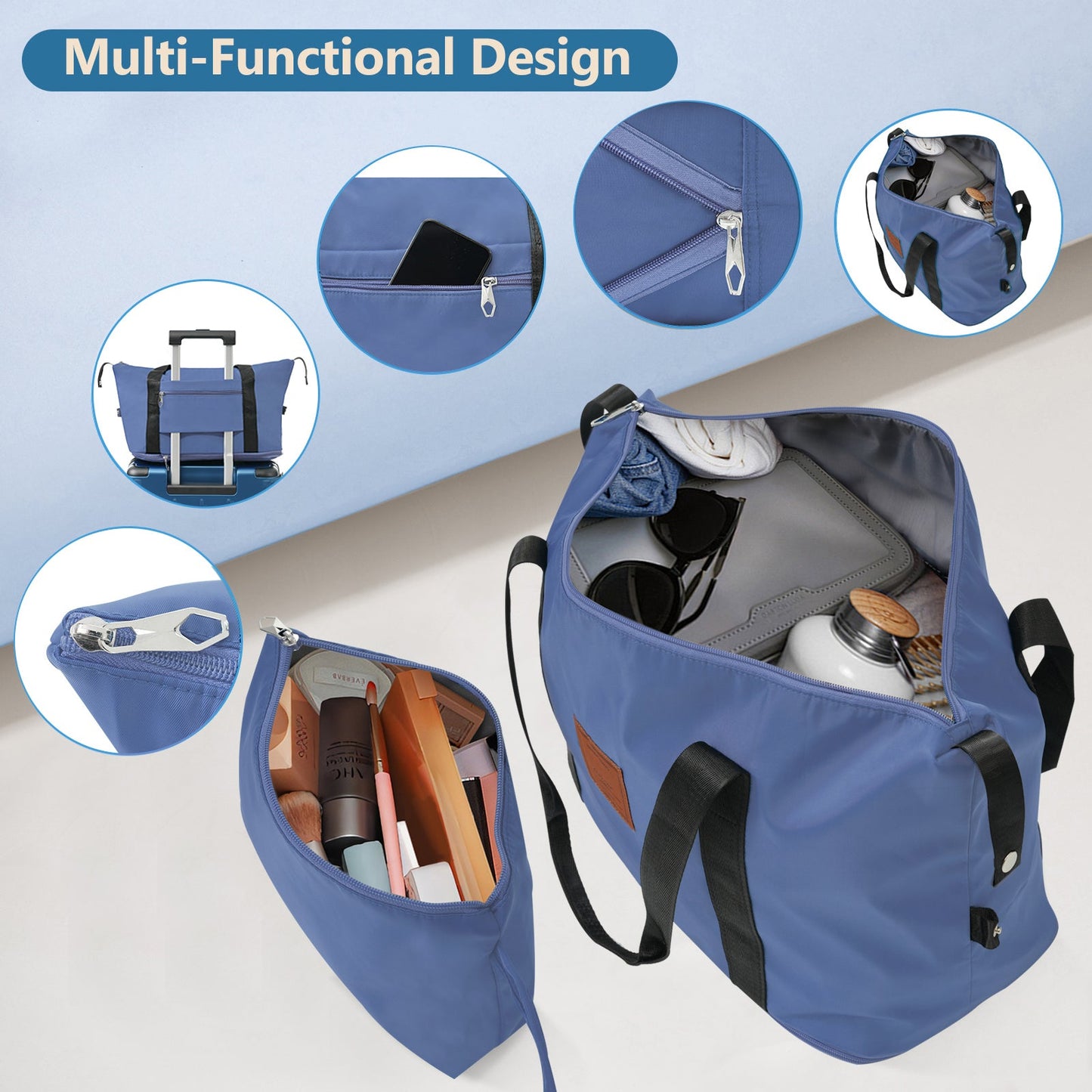 Luggage Set Black Brown ABS for travel organization