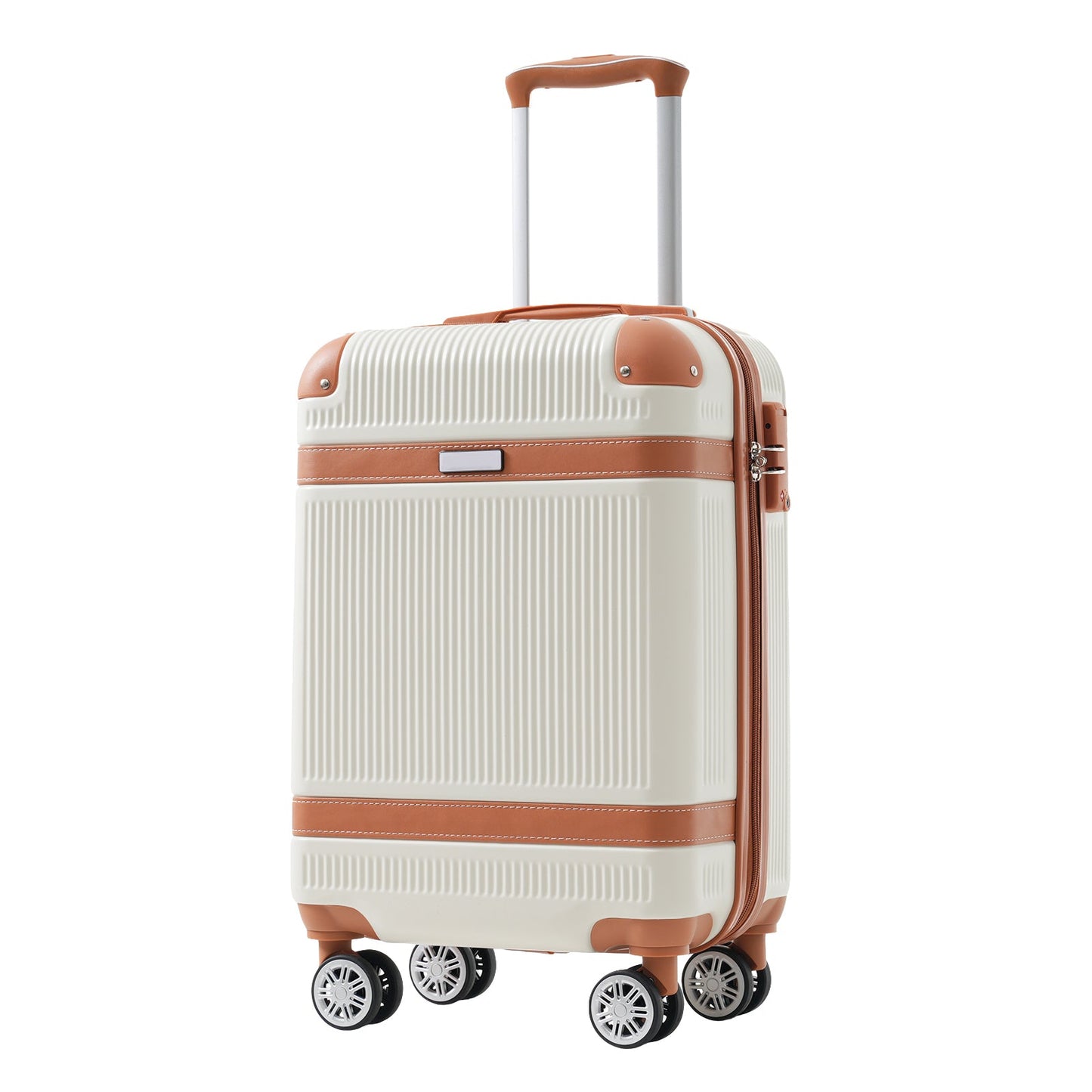 Black and Copper and Cream 3-Piece ABS Hardshell Carry-On Luggage Set