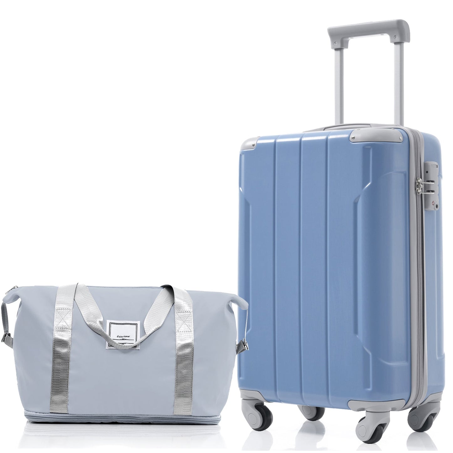 Luggage Set Black Brown ABS for travel organization
