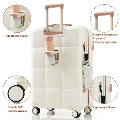 Luggage Set Light Gray ABS for travel organization