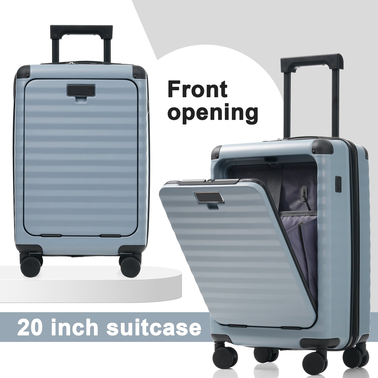5-Piece ABS Hardshell Carry-On Luggage Set with Spinner Wheels,
