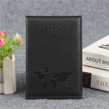 PU Leather Passport Cover For Men & Women Organizer - Protective Card