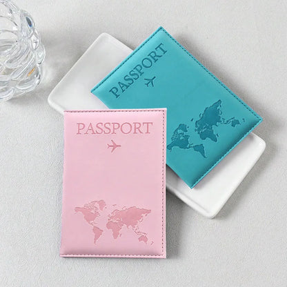 PU Leather Passport Cover For Men & Women Organizer - Protective Card