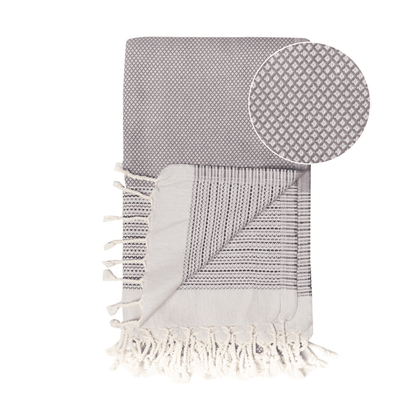 Beach Spa Turkish Hammam Towel Anthracite/Black