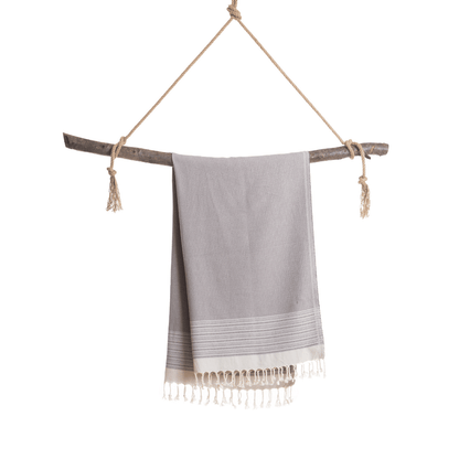Beach Spa Turkish Hammam Towel Anthracite/Black