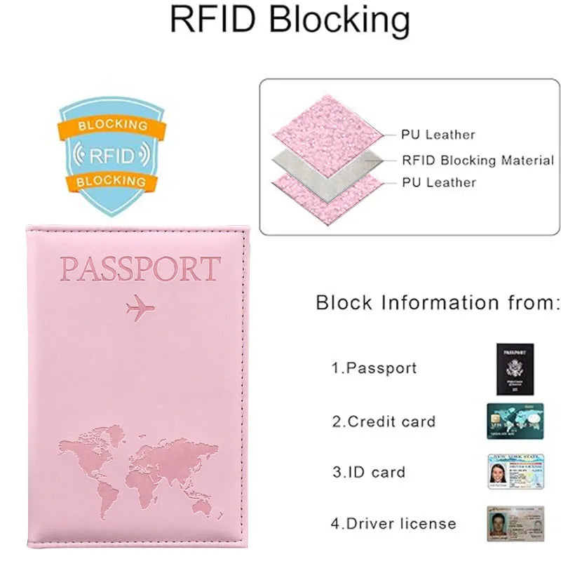 PU Leather Passport Cover For Men & Women Organizer - Protective Card