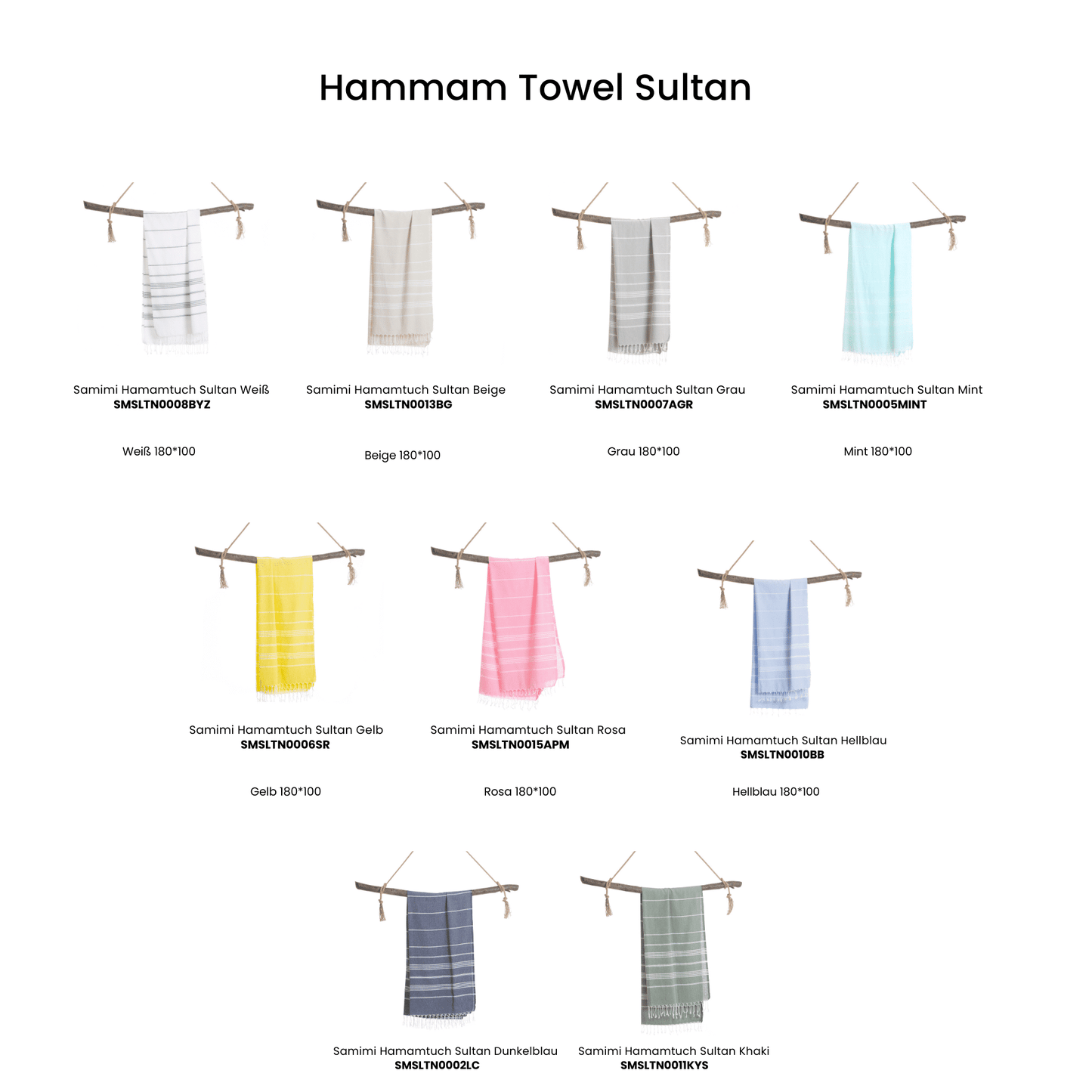 Beach Spa Turkish Hammam Towel Sultan Light Blue
