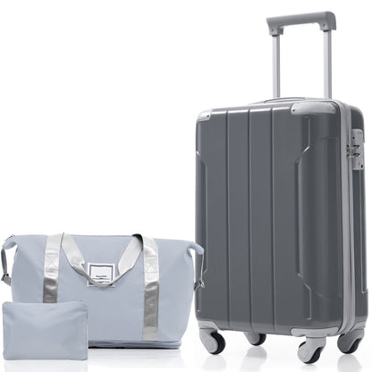 Luggage Set Black Brown ABS for travel organization