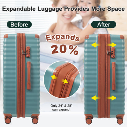 5-Piece ABS Hardshell Carry-On Luggage Set with Spinner Wheels,