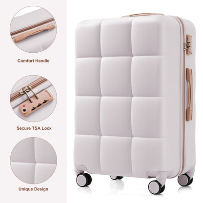 Luggage Set Light Gray ABS for travel organization