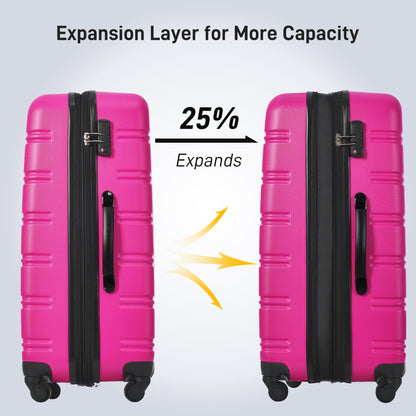 Luggage Set Brown+White ABS for travel organization