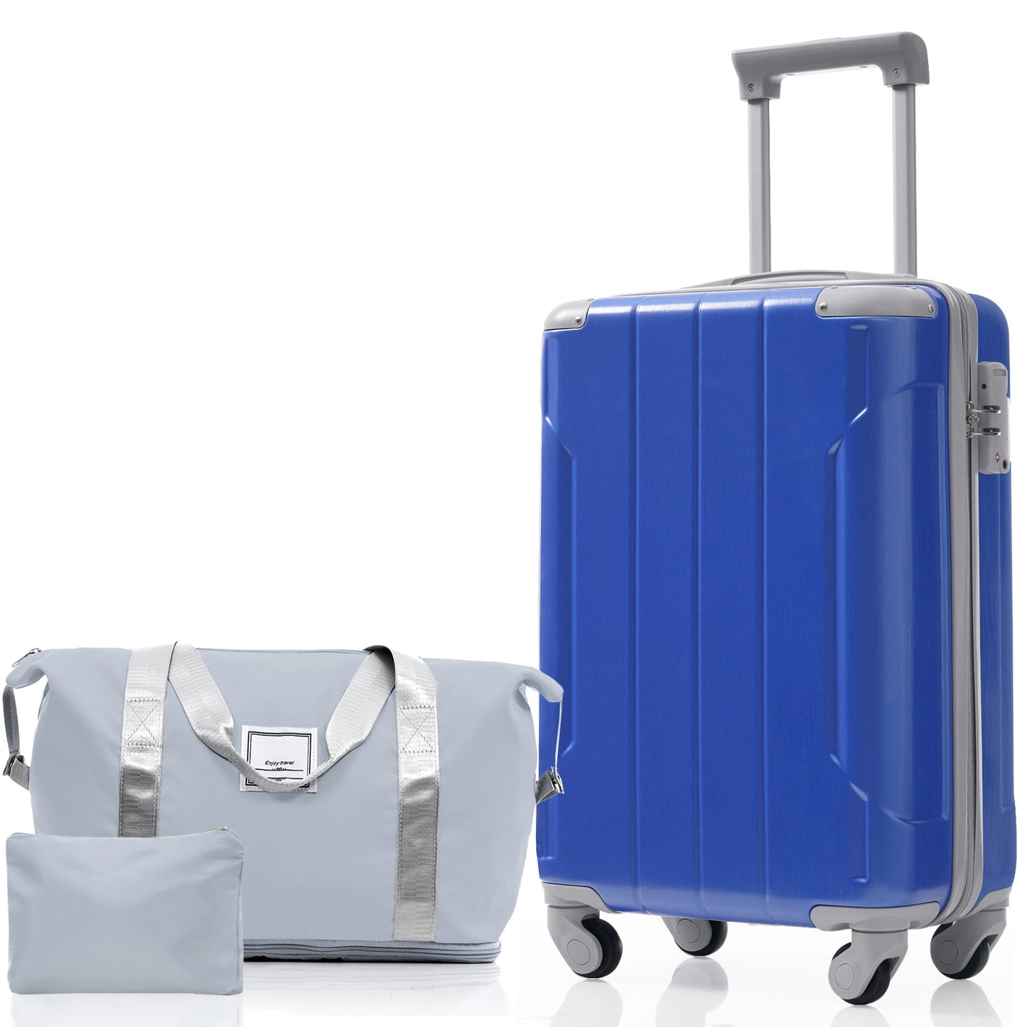 Luggage Set Black Brown ABS for travel organization