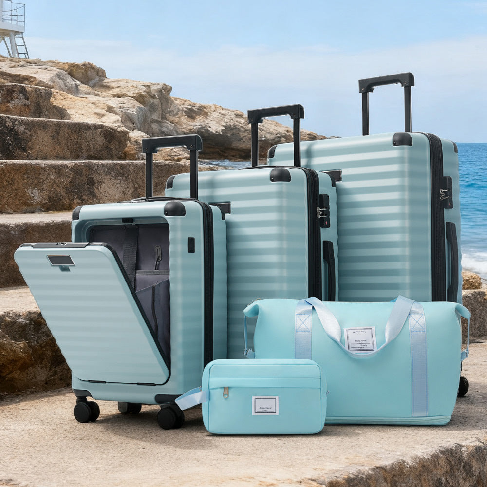 5-Piece ABS Hardshell Carry-On Luggage Set with Spinner Wheels,